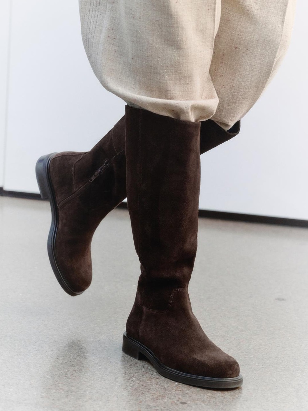 Freya Brown Suede Tall Boots